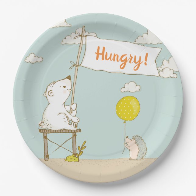 Beary Hungry Party Paper Plate (Front)