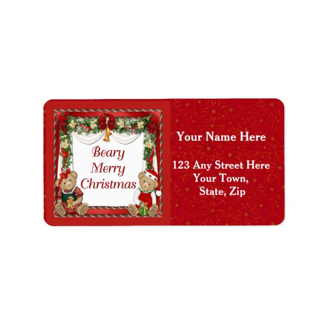 Beary Merry Christmas Label (Front)