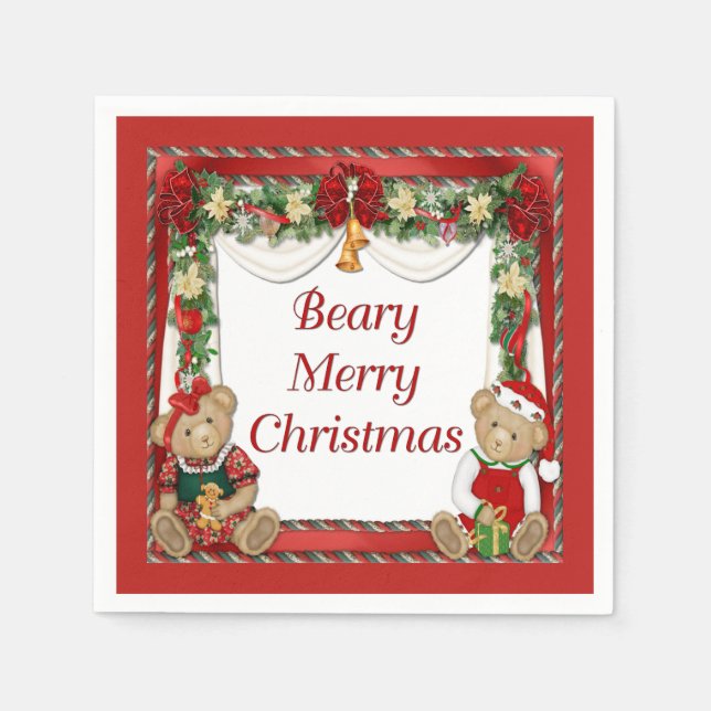 Beary Merry Christmas Napkin (Front)