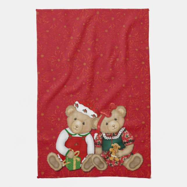 Beary Merry Christmas Tea Towel (Vertical)
