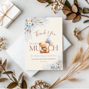 Beary Much Teddy Bear Baby Shower Thank You Card