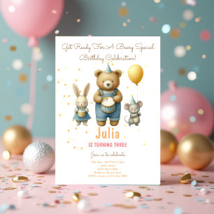Beary Special Birthday Bash Invitation