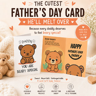 Beary Special Daddy, Teddy Bear Father's Day Thank You Card