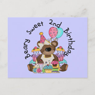 Beary Sweet 2nd Birthday T-shirts and Gifts Postcard