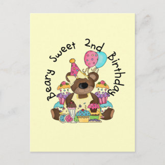 Beary Sweet 2nd Birthday T-shirts and Gifts Postcard