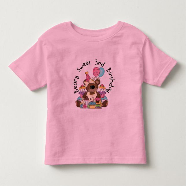 Beary Sweet 3rd Birthday Tshirts and Gifts (Front)
