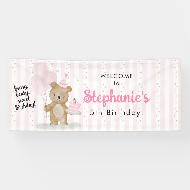 Beary Sweet Birthday Banner (Horizontal)