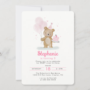 Beary Sweet Birthday Invitation