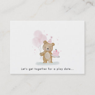 Beary Sweet Birthday Play Date Calling Card