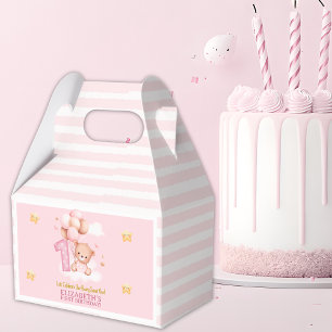 Beary Sweet One Birthday Pink Boho Bear Favour Box