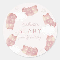 Beary Sweet Pink Gummy Bear Girl Birthday