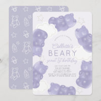 Beary Sweet Purple Gummy Bear 1st Birthday