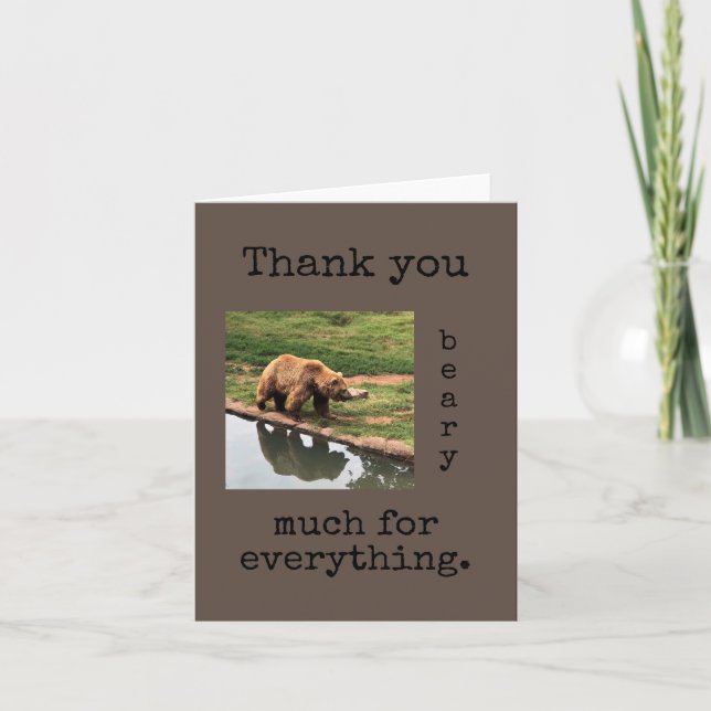 Beary thankful appreciation greeting card (Front)
