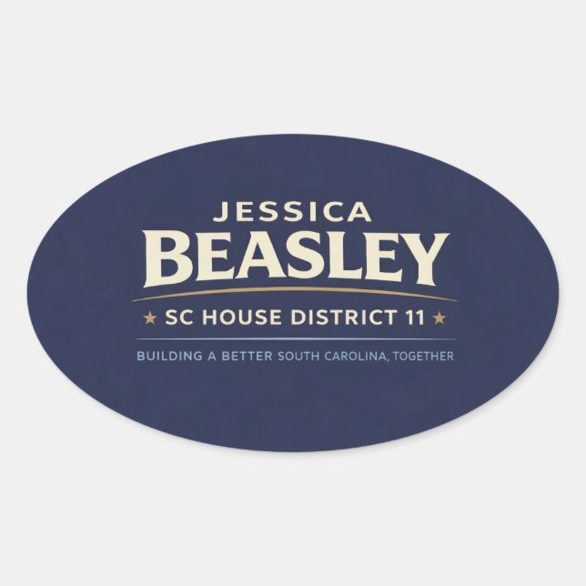 Beasley for SC House District 11 Oval Sticker (Front)