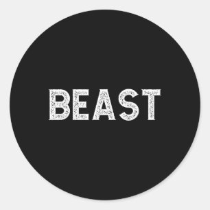 Beast Cool Men's Gym Workout Sport Muscle Bodybuil Classic Round Sticker
