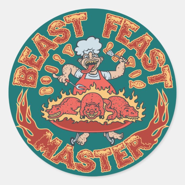 Beast Feast Master Classic Round Sticker (Front)
