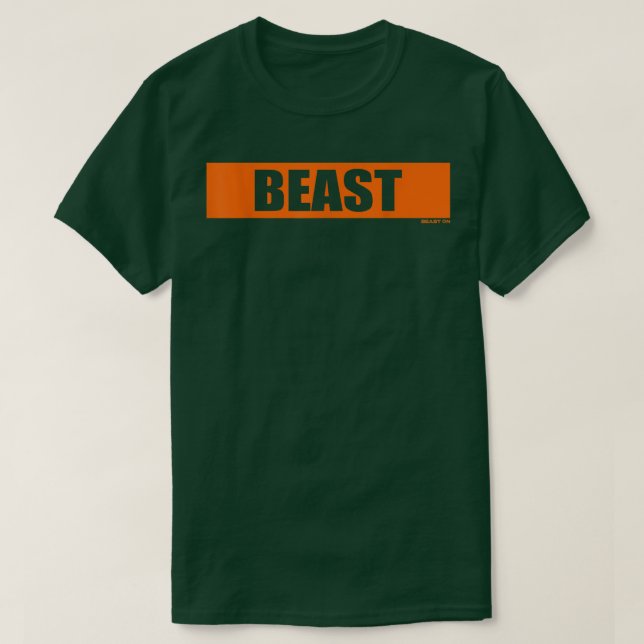 Beast Gym Motivation Orange Colour Training Fitnes T-Shirt (Design Front)