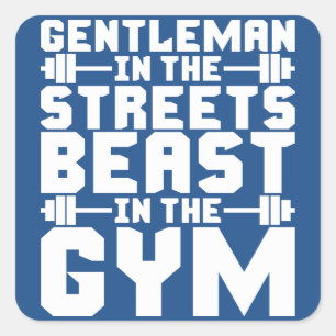 Beast In The Gym Square Sticker