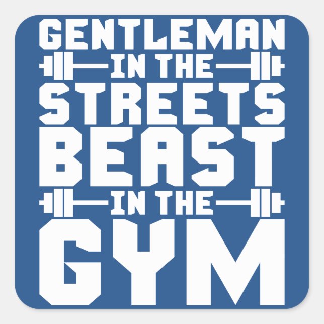 Beast In The Gym Square Sticker (Front)