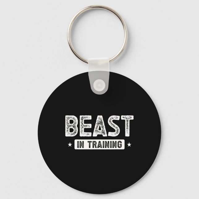 Beast In Training Bodybuilding  Key Ring (Front)