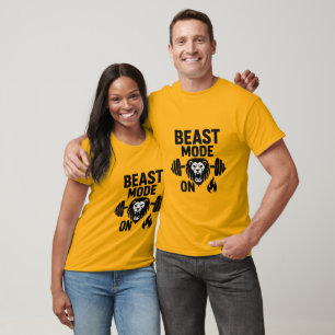  Beast Mode On – Fierce Lion Gym Motivation T-Shir T-Shirt