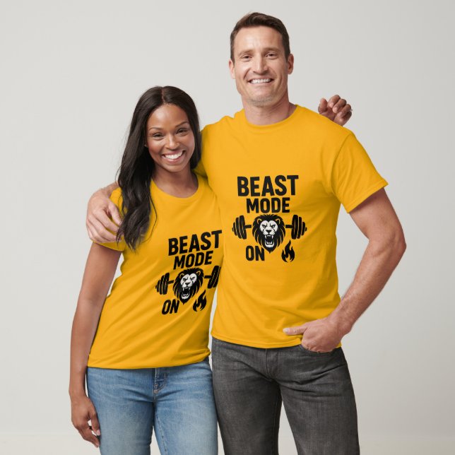  Beast Mode On – Fierce Lion Gym Motivation T-Shir T-Shirt (Unisex)