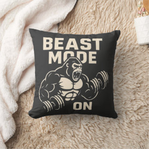 Beast Mode On Gorilla Gym Motivation Cushion