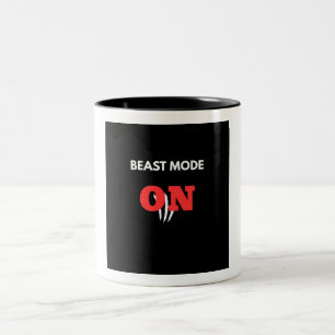 Beast Mode On Powerlifting Gym Motivation Coffee M Two-Tone Coffee Mug