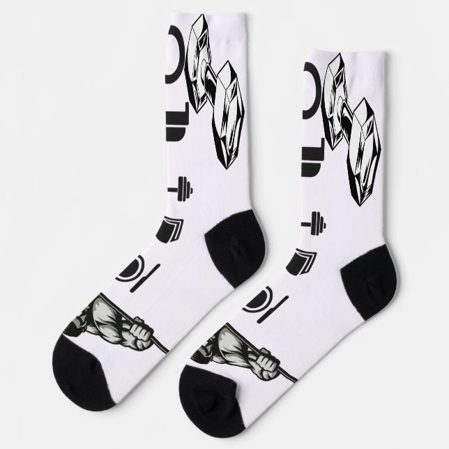 Beast Mode Socks – Veiny Dumbbell Grip Design  (Left)
