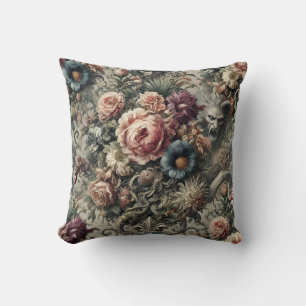 Beast of the Interstice – Gothic Floral Design Cushion