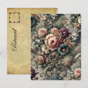 Beast of the Interstice – Gothic Floral Design Holiday Postcard
