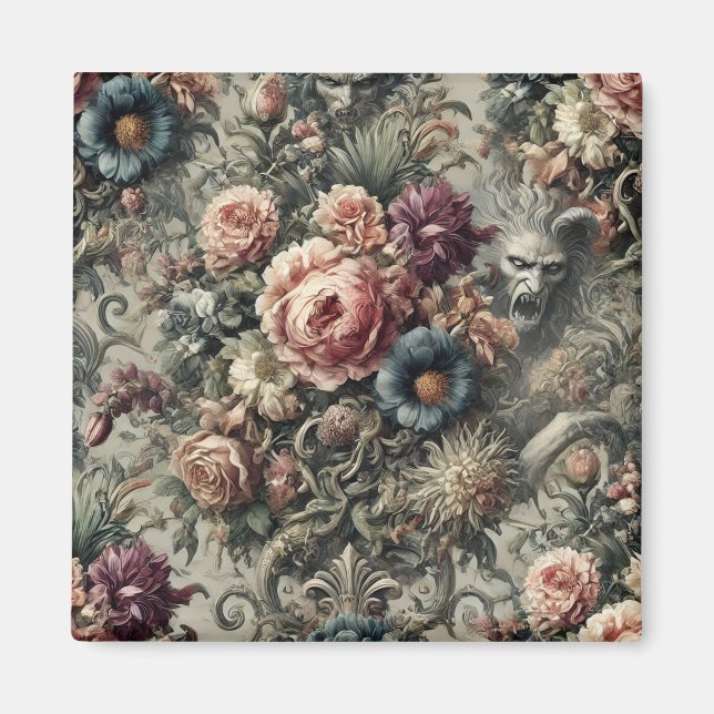 Beast of the Interstice – Gothic Floral Design Magnet (Front)