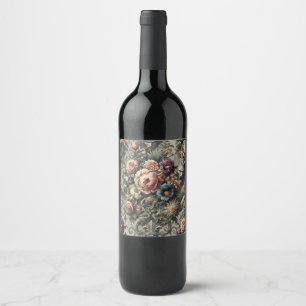 Beast of the Interstice – Gothic Floral Design Wine Label