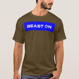 Beast On  Blue Rectangle  Gym Motivation Fitness S T-Shirt