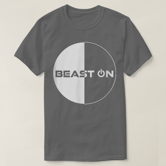 Beast On Design Circle Motif Gym Motivation Fitnes T-Shirt (Design Front)