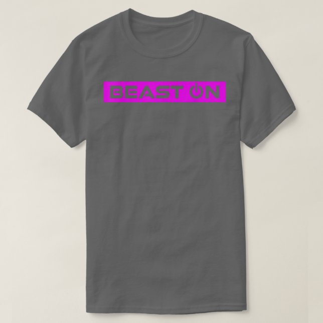 Beast ON Pink Gym Fitness Workout Gym Saying Motiv T-Shirt (Design Front)