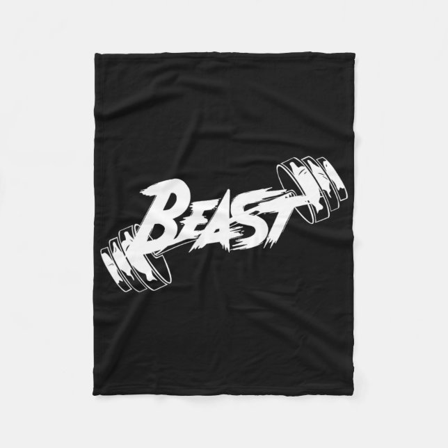 Beast Performance Motivation Graphic  Fleece Blanket (Front)