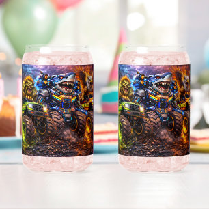 Beast riders shark monster truck party glassware s can glass