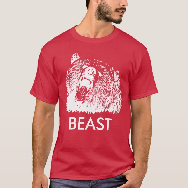 Beast Roaring Grizzly Bear T-Shirt (Front)