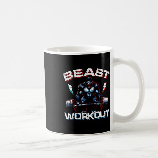 Beast Silverback Deadlift Gym Jokes Gorilla Workou Coffee Mug (Right)