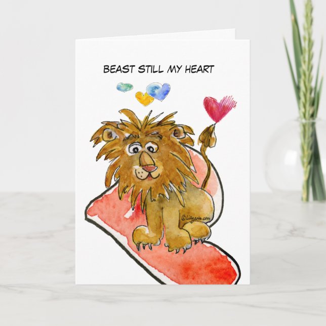 Beast Still My Heart Lion Hearts Card (Front)