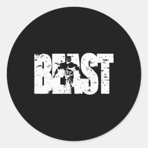 Beast Workout Clothes Gym Activewear Fitness Yoga. Classic Round Sticker