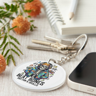 Beat Bones Rhythm & Skulls Cool Music Skeleton Key Ring