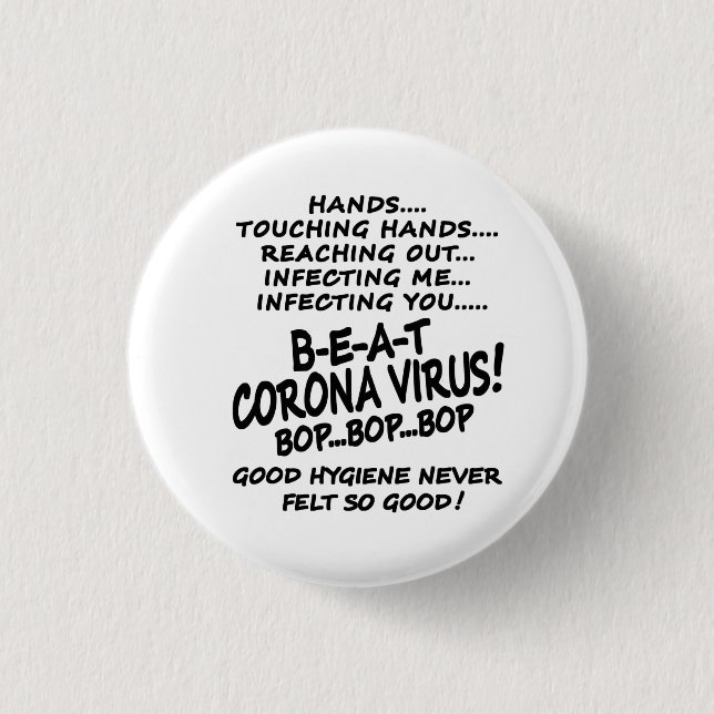 Beat Corona Virus Good Hygiene Button (Front)