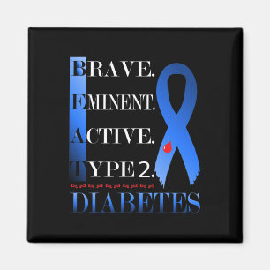 Beat Diabetes Tee Type 2 Diabetes Awareness Bulk  Magnet