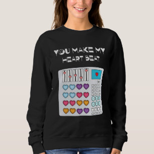Beat DJ Techno Rave Party Hearts Day Happy Valenti Sweatshirt