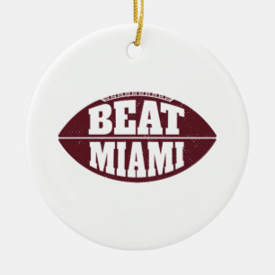 Beat Miami Vintage Aggie Football Gameday Saturday Ceramic Tree Decoration