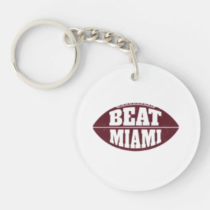 Beat Miami Vintage Aggie Football Gameday Saturday Key Ring