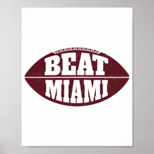 Beat Miami Vintage Aggie Football Gameday Saturday Poster