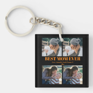 Beat Mum Ever Custom 4 photo Collage   Key Ring